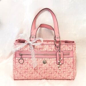 Elegant Pink Shoulder Bag with Charm
